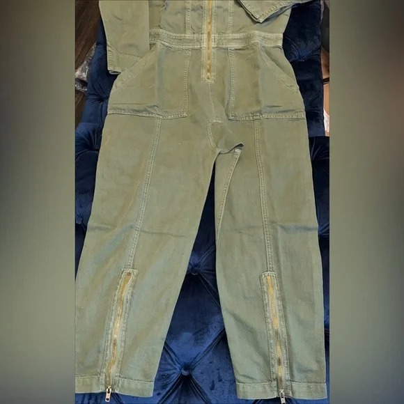 Sandrine Rose xFree People Army Zippers & Pockets Coverall Jumpsuit SzXS or SzS - Picture 6 of 16
